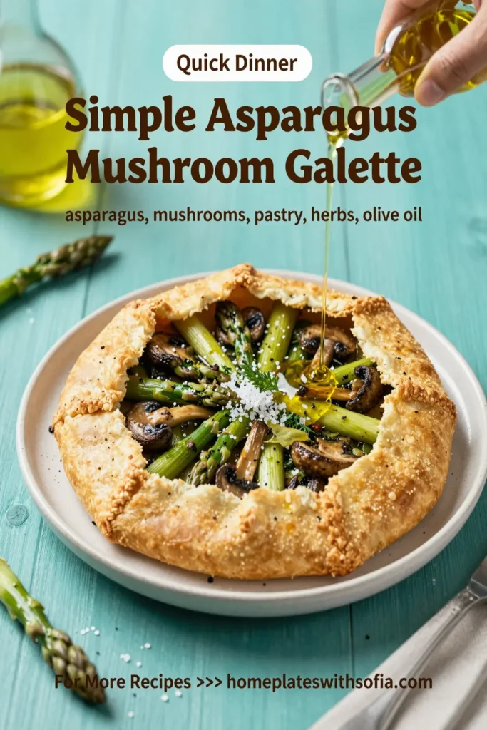 Simple Asparagus Mushroom Galette