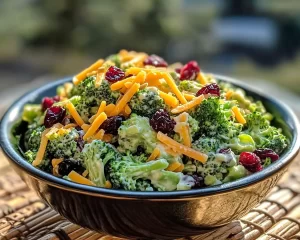 Broccoli Salad: Sunflower Seed Cranberry and Cheddar Broccoli Salad in 15 Minutes