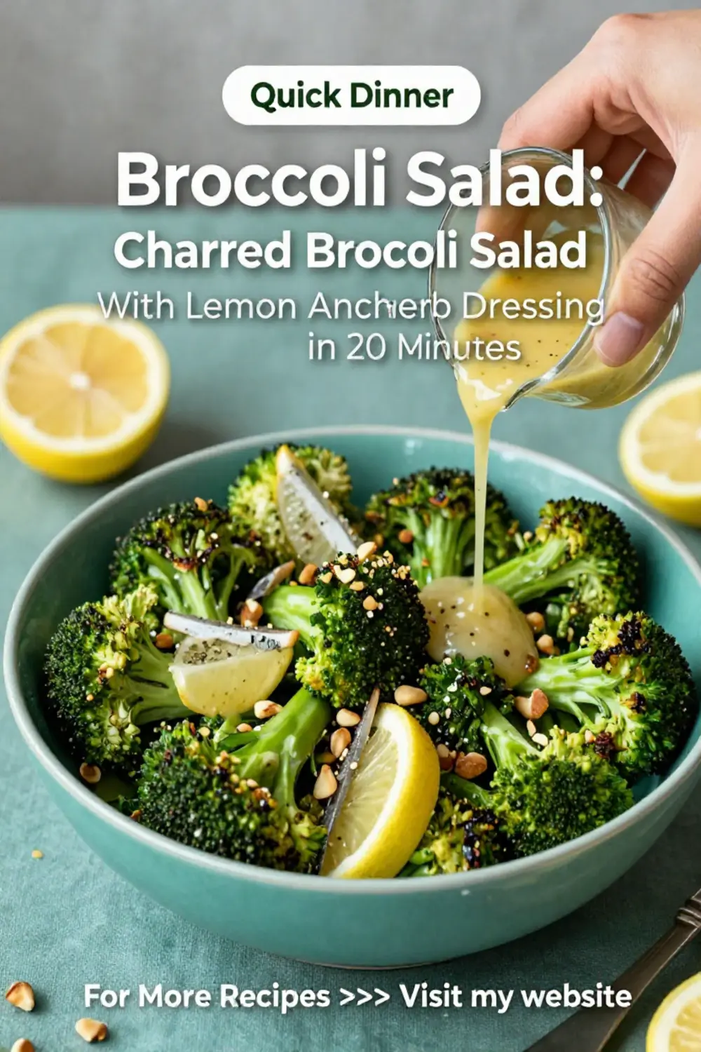 Broccoli Salad: Charred Broccoli Salad With Lemon Anchovy Dressing in 20 Minutes