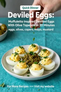 Deviled Eggs: Muffuletta Inspired Deviled Eggs With Olive Tapenade in 20 Minutes