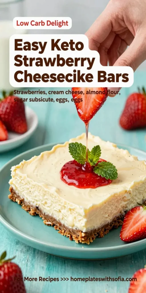 Easy Keto Strawberry Cheesecake Bars