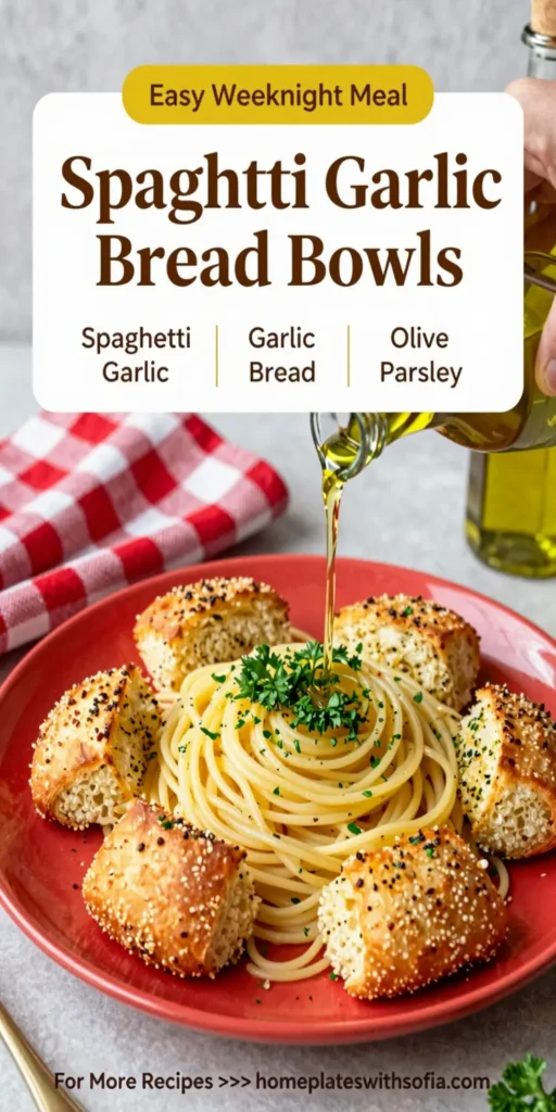 Spaghetti Garlic Bread Bowls