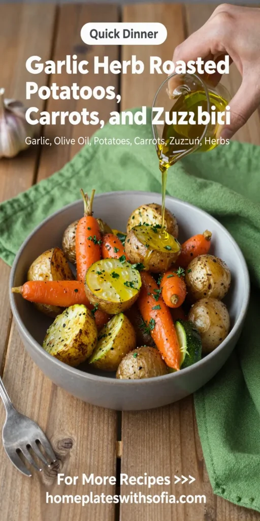Garlic Herb Roasted Potatoes Carrots and Zucchini
