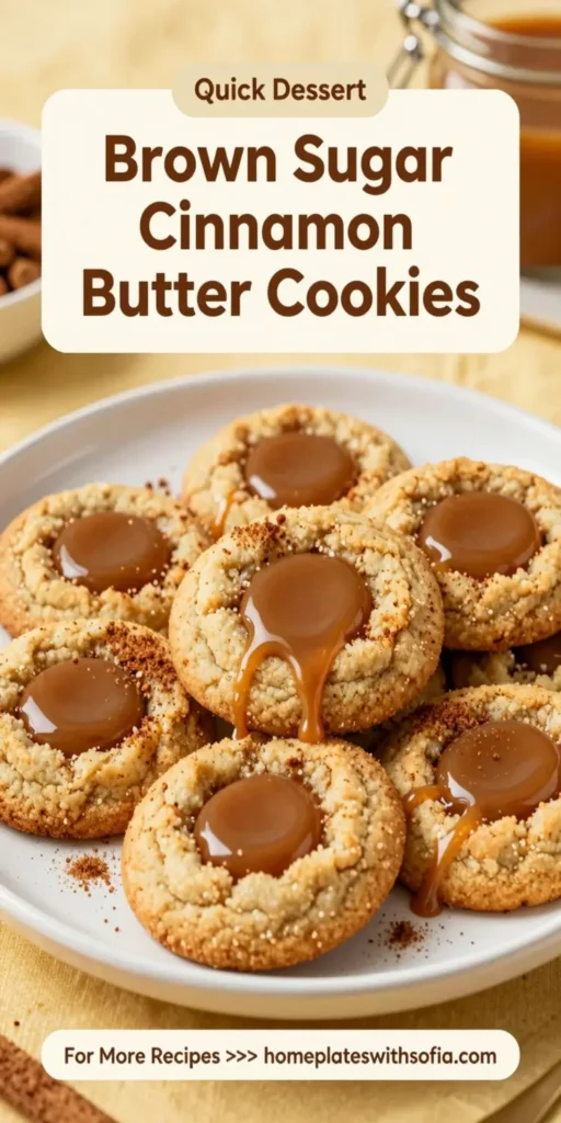 Brown Sugar Cinnamon Butter Cookies with Gooey Caramel Centers
