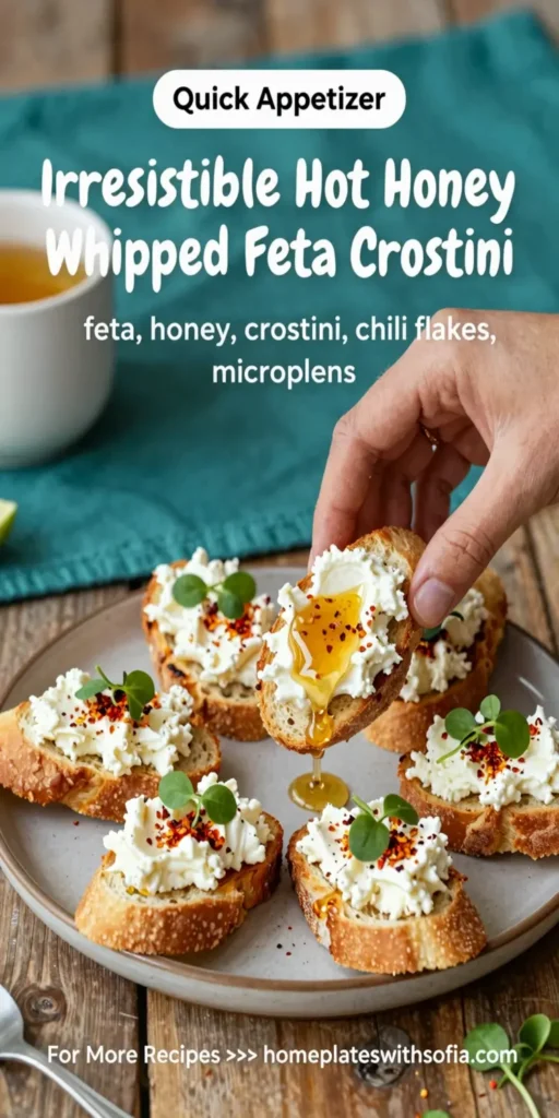 Irresistible Hot Honey Whipped Feta Crostini