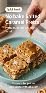 No Bake Salted Caramel Pretzel Bars