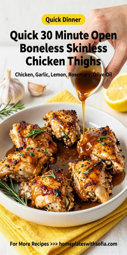 Quick 30 Minute Oven Boneless Skinless Chicken Thighs