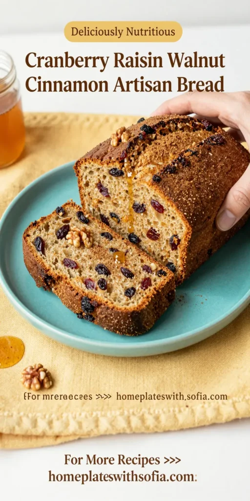 Cranberry Raisin Walnut Cinnamon Artisan Bread