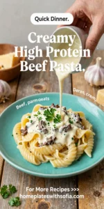 Creamy High Protein Beef Pasta