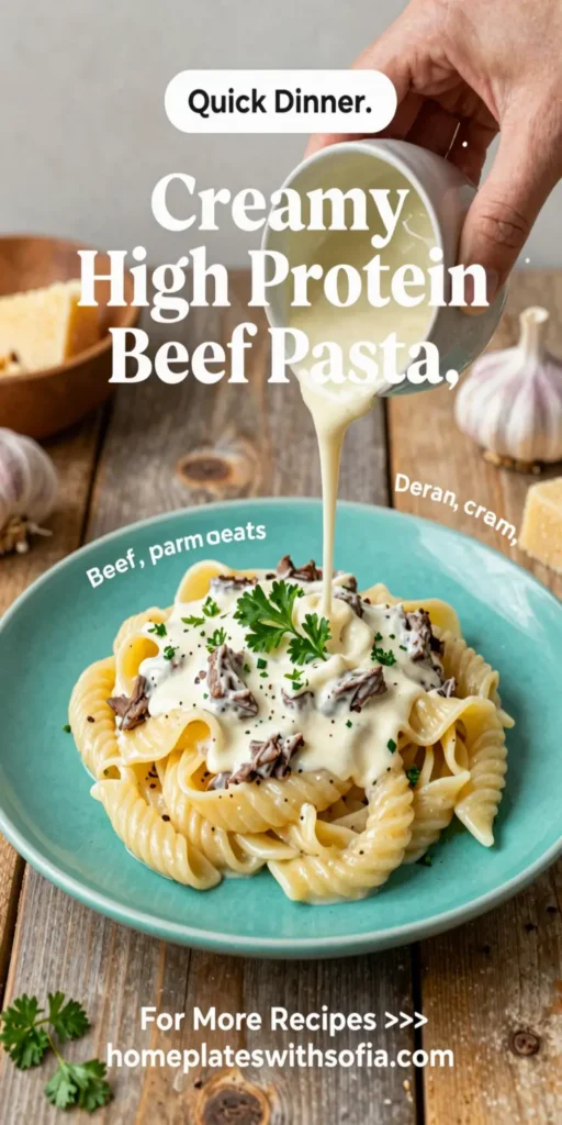 Creamy High Protein Beef Pasta