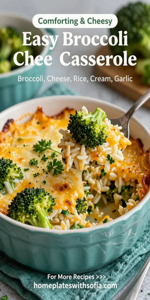 Easy Broccoli Cheese Rice Casserole