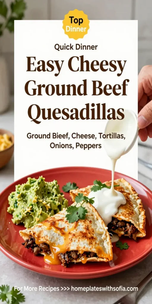 Easy Cheesy Ground Beef Quesadillas