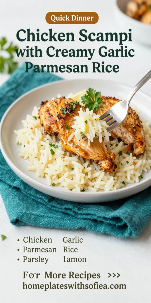 Chicken Scampi with Creamy Garlic Parmesan Rice