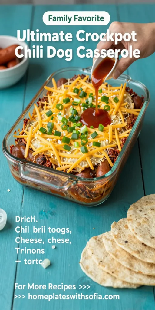 Ultimate Crockpot Chili Dog Casserole