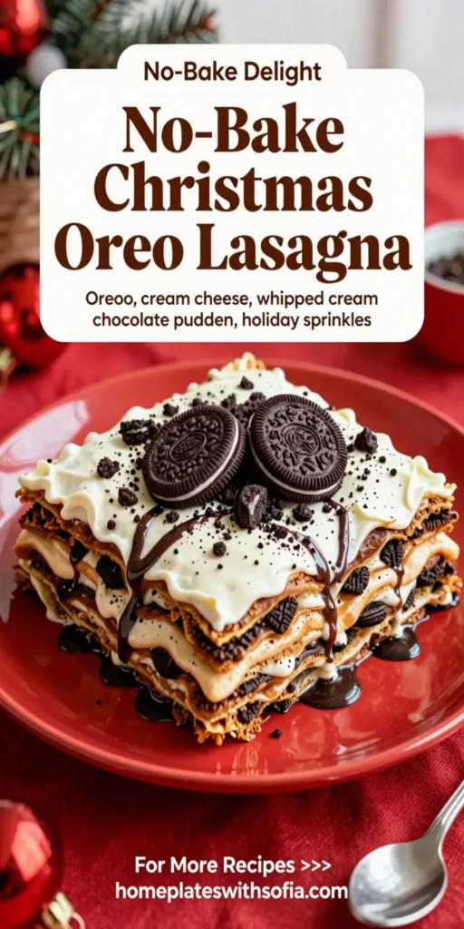 No-Bake Christmas Oreo Lasagna