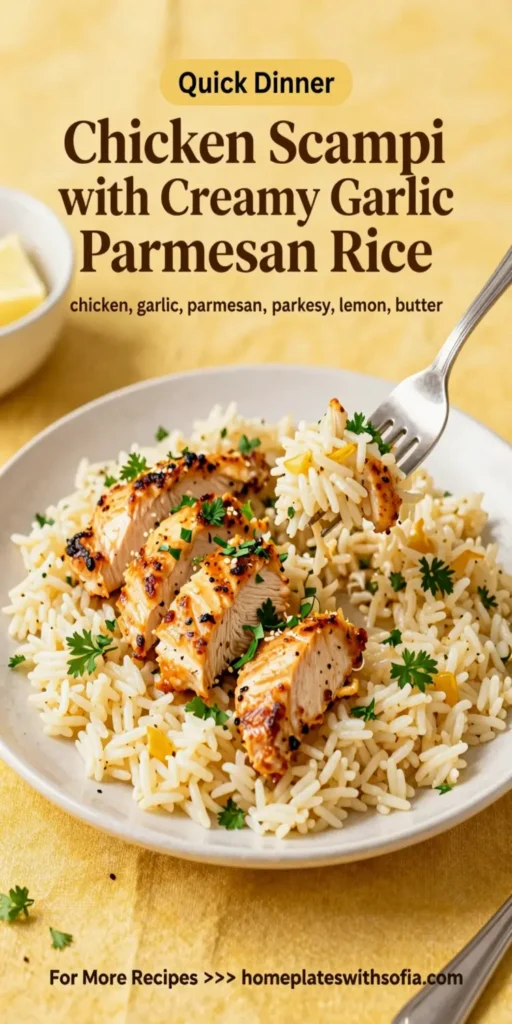 Chicken Scampi with Creamy Garlic Parmesan Rice