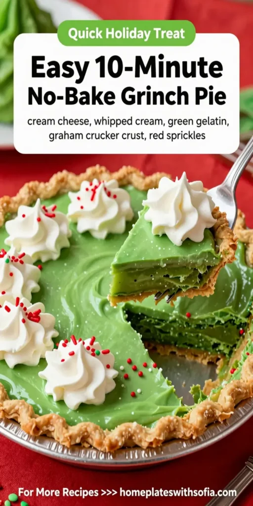 Easy 10-Minute No-Bake Grinch Pie