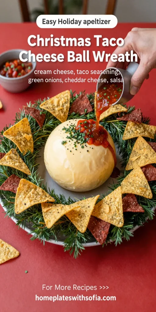 Christmas Taco Cheese Ball Wreath