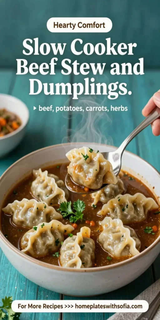 Slow Cooker Beef Stew and Dumplings