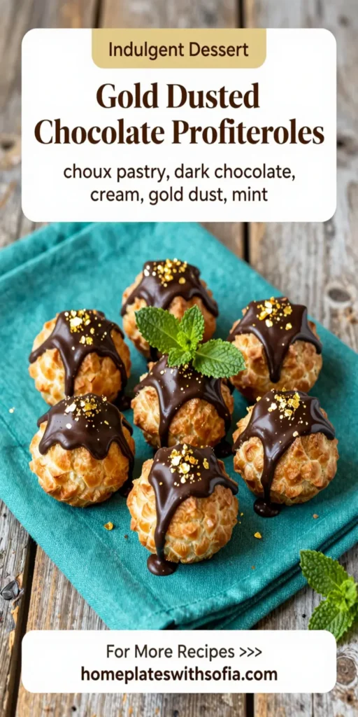 Gold Dusted Chocolate Profiteroles