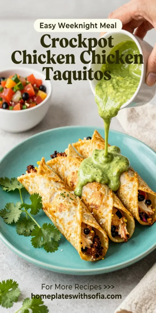 Crockpot Chicken Taquitos