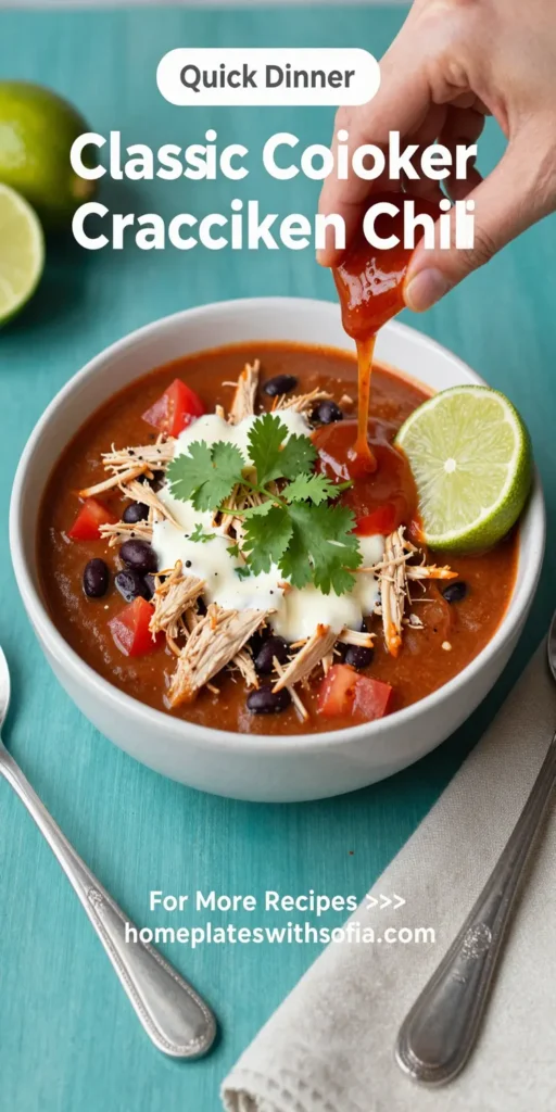 Classic Slow Cooker Crack Chicken Chili