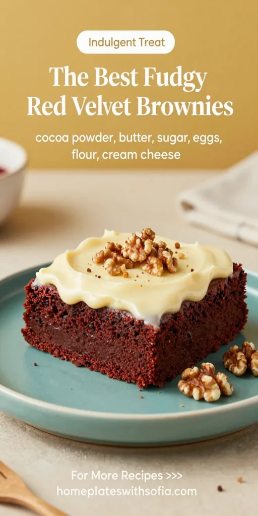 The Best Fudgy Red Velvet Brownies