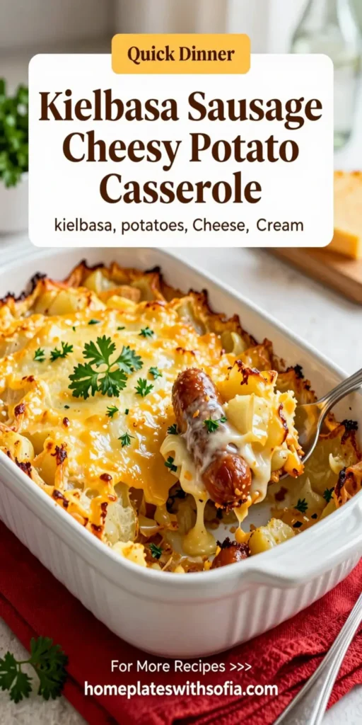 Kielbasa Sausage Cheesy Potato Casserole