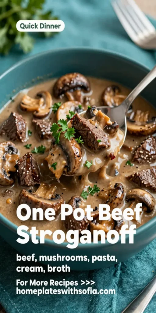 One Pot Beef Stroganoff