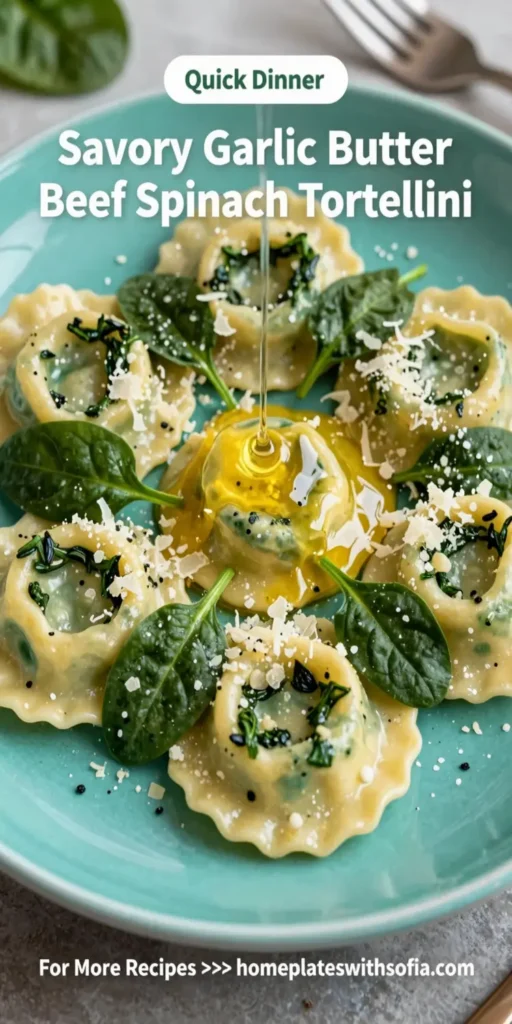 Savory Garlic Butter Beef and Spinach Tortellini