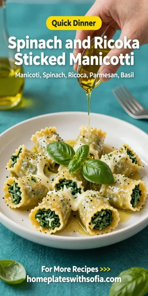 Spinach and Ricotta Stuffed Manicotti