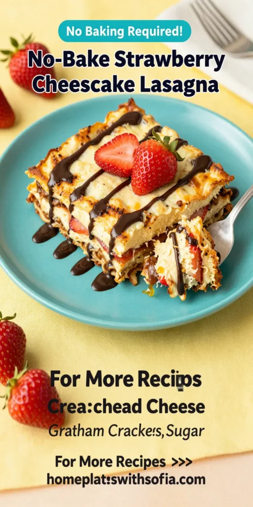 No-Bake Strawberry Cheesecake Lasagna