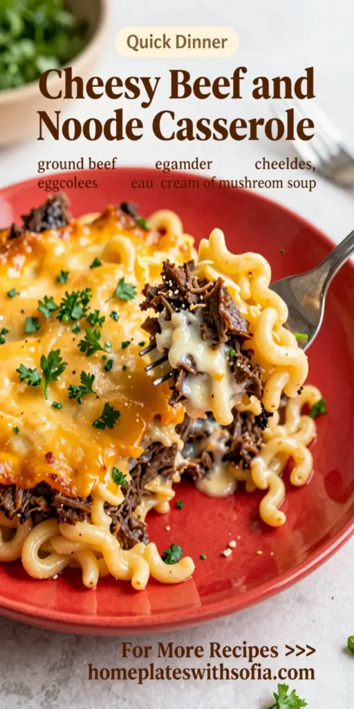 Cheesy Beef and Noodle Casserole