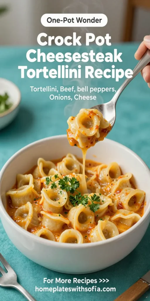 Crock Pot Cheesesteak Tortellini Recipe