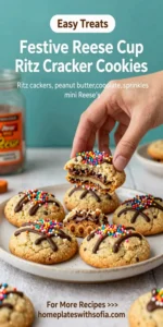 Festive Reese Cup Ritz Cracker Cookies