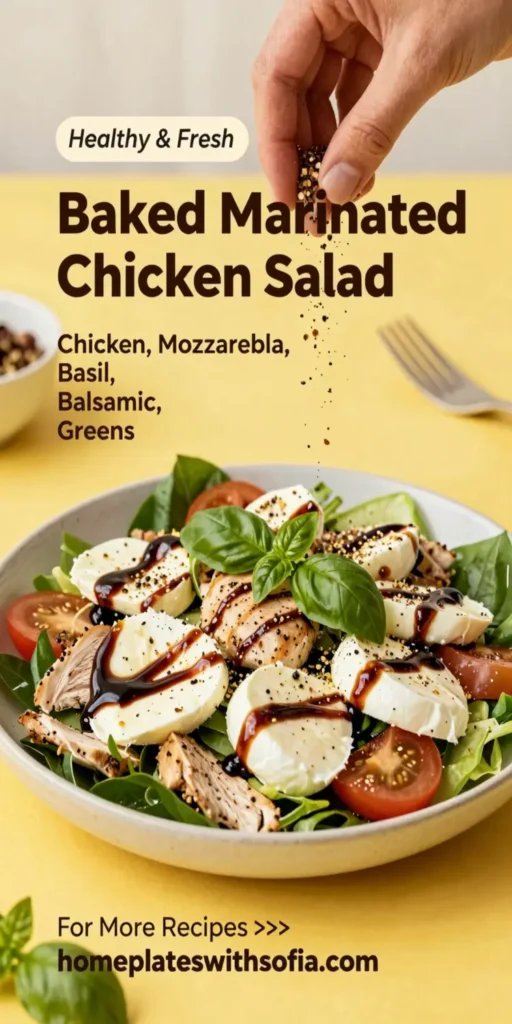 Baked Marinated Chicken Salad with Mozzarella and Balsamic Vinaigrette
