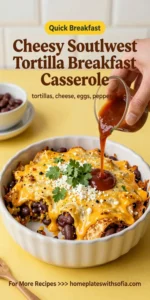 Cheesy Southwest Tortilla Breakfast Casserole
