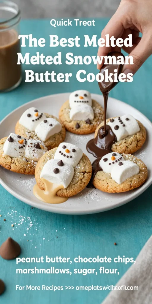 The Best Melted Snowman Peanut Butter Cookies