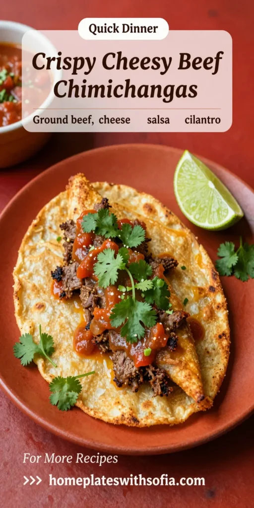 Crispy Cheesy Beef Chimichangas