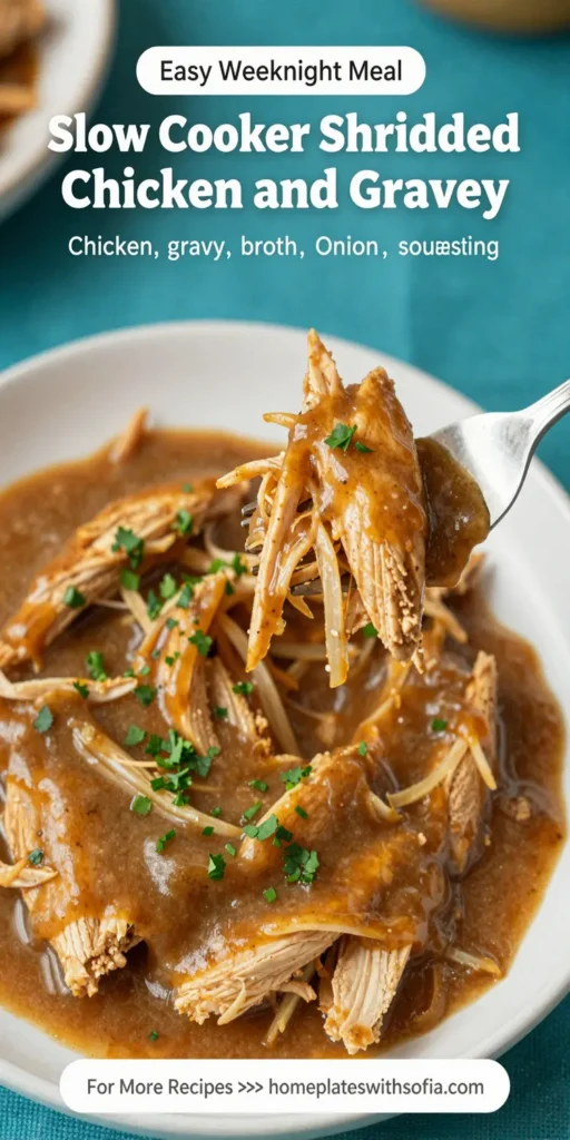 Slow Cooker Shredded Chicken and Gravy