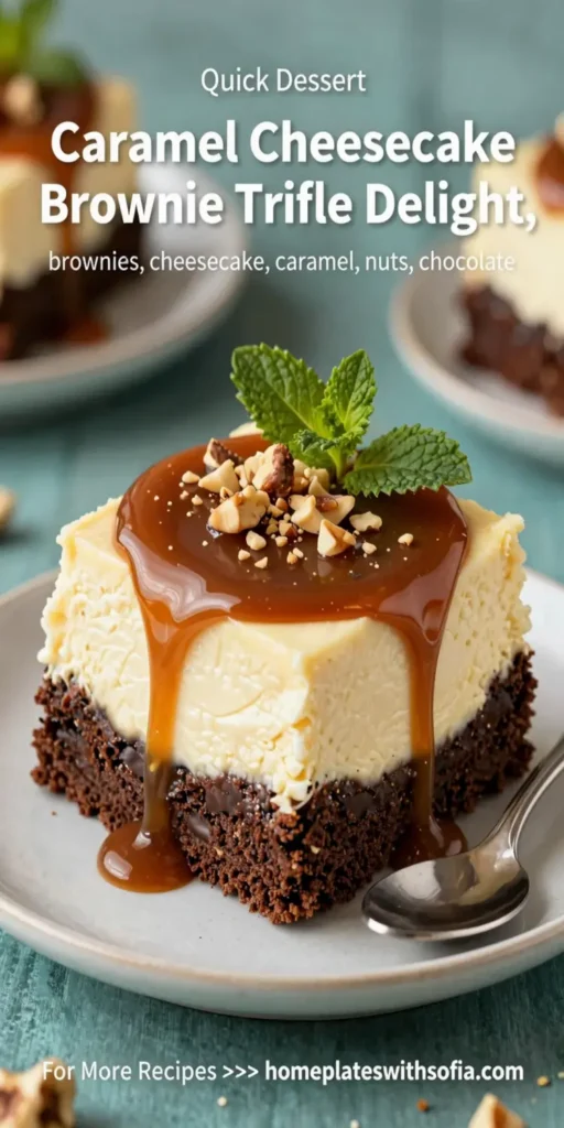Caramel Cheesecake Brownie Trifle Delight