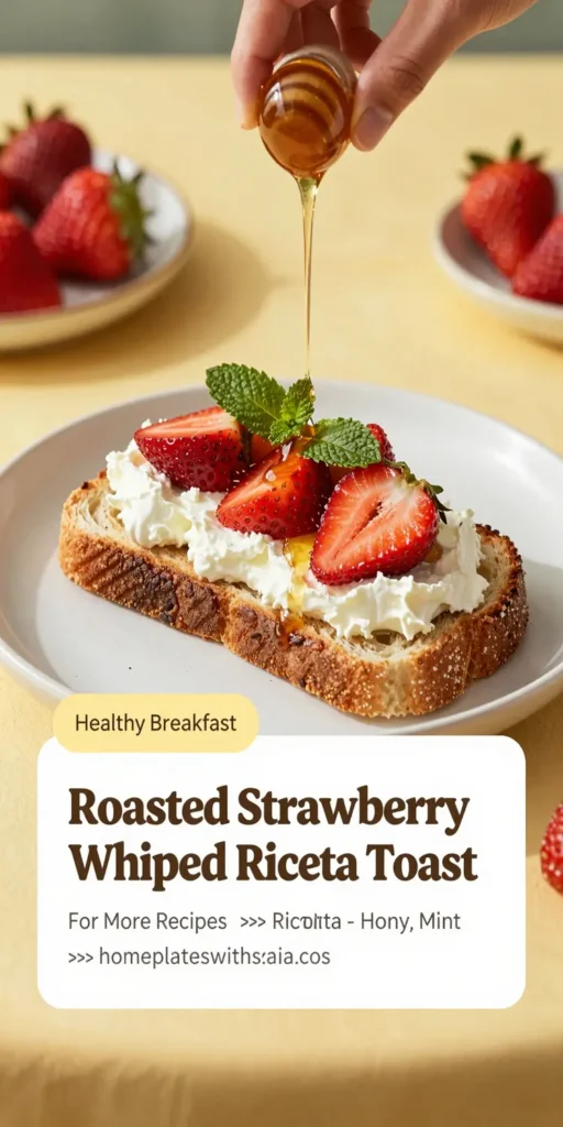 Roasted Strawberry Whipped Ricotta Toast