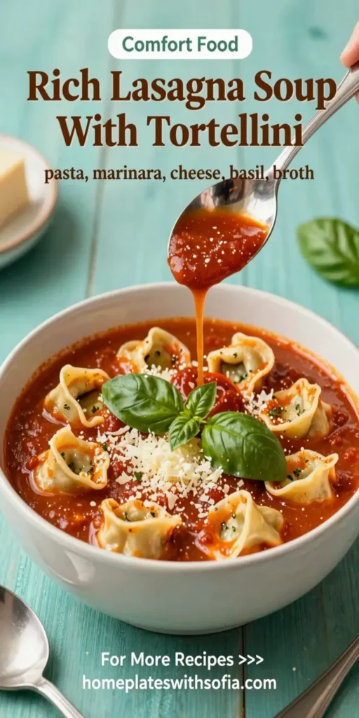 Rich Lasagna Soup With Tortellini