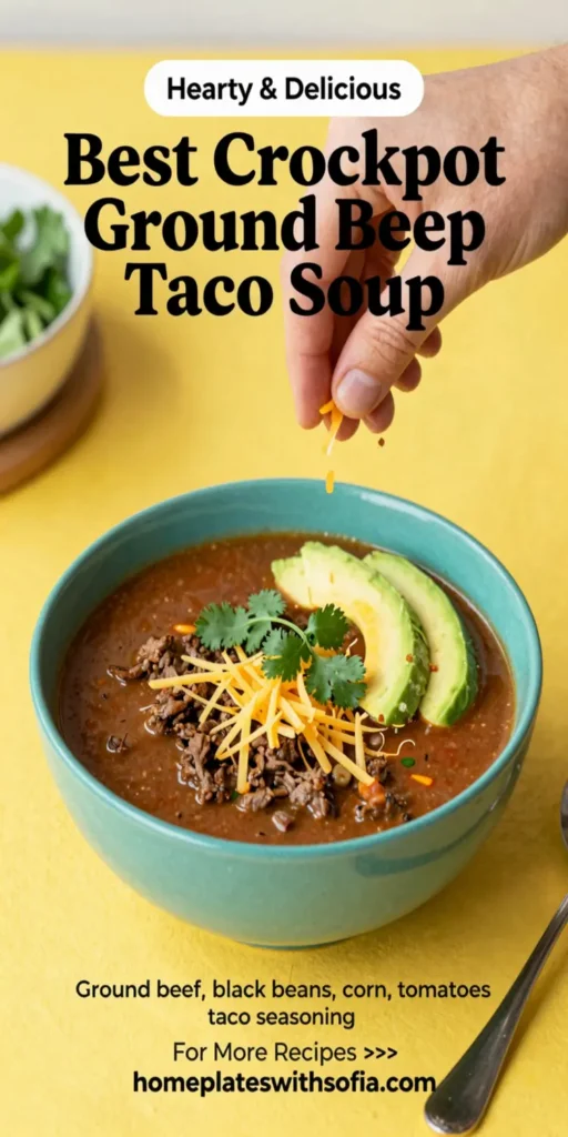 Best Crockpot Ground Beef Taco Soup