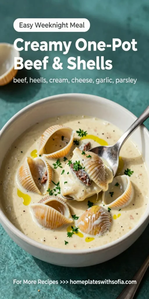 Creamy One-Pot Beef & Shells