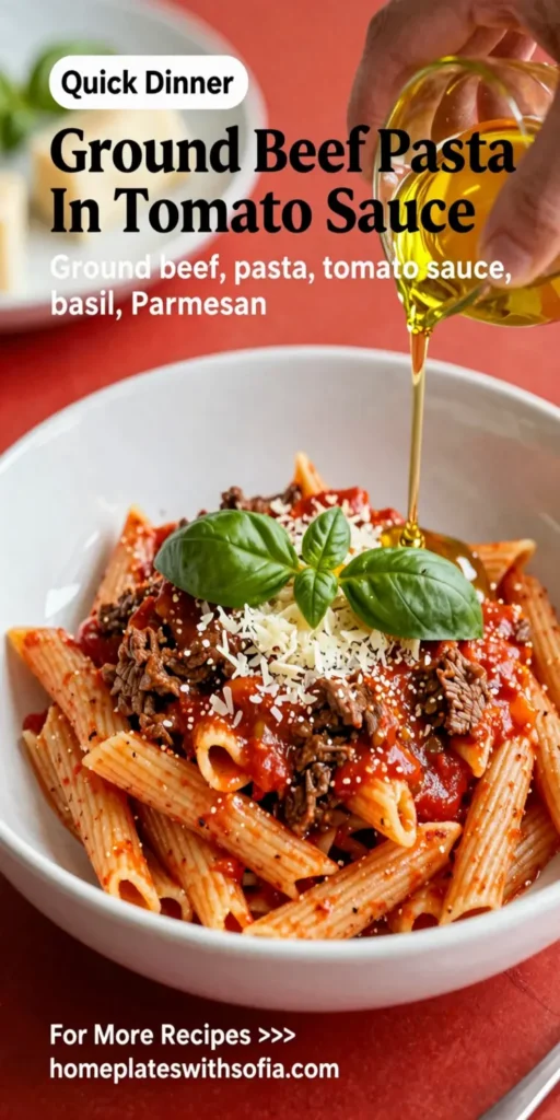 Ground Beef Pasta In Tomato Sauce