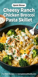Cheesy Ranch Chicken and Broccoli Pasta Skillet