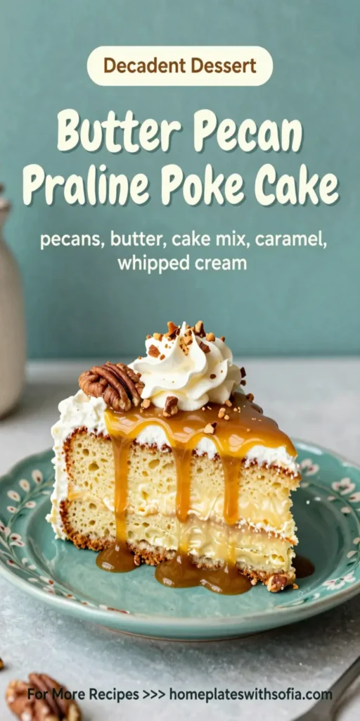 Butter Pecan Praline Poke Cake