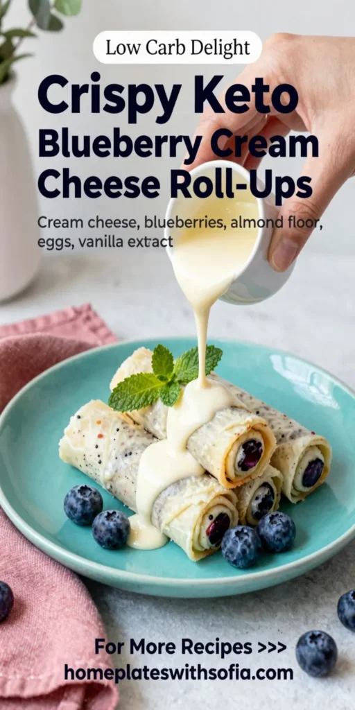 Crispy Keto Blueberry Cream Cheese Roll-Ups