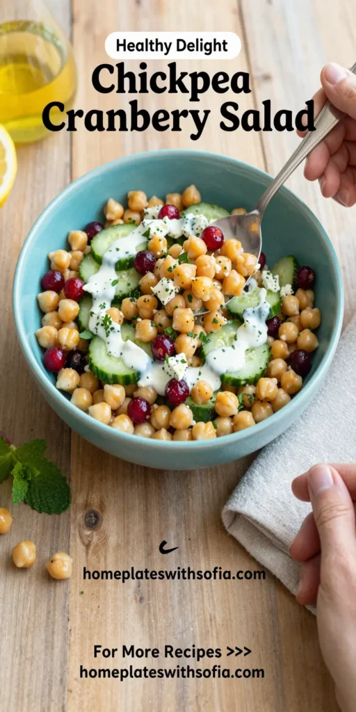 Chickpea Cranberry Salad (Creamy Feta Dressing)
